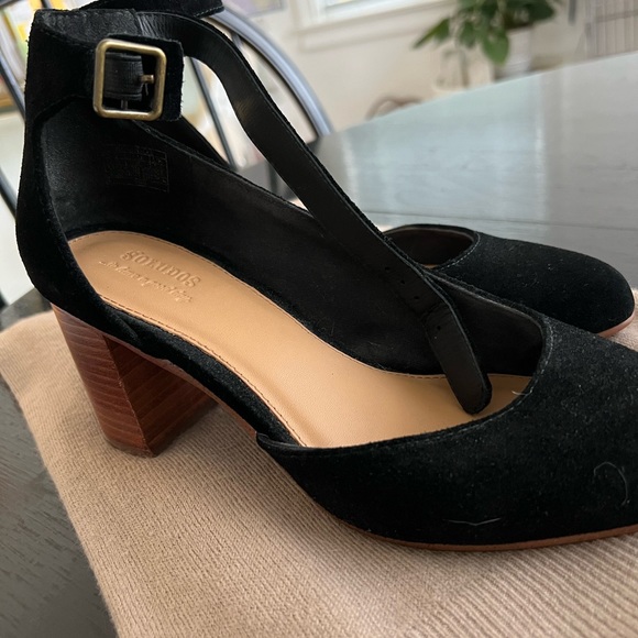 Soludos Gemma black suede stacked 2.75“ heel - Picture 6 of 10